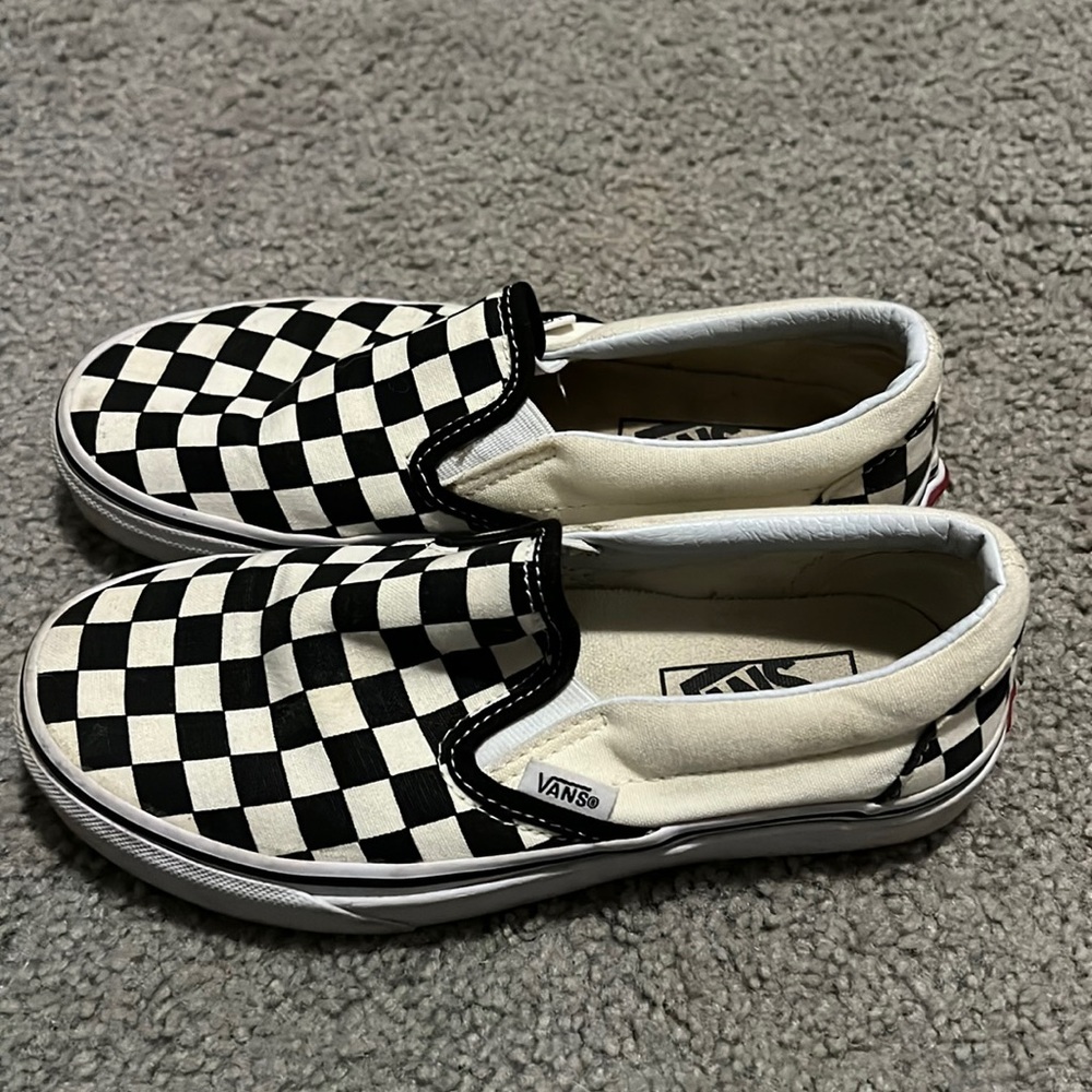 checkered slip on vans